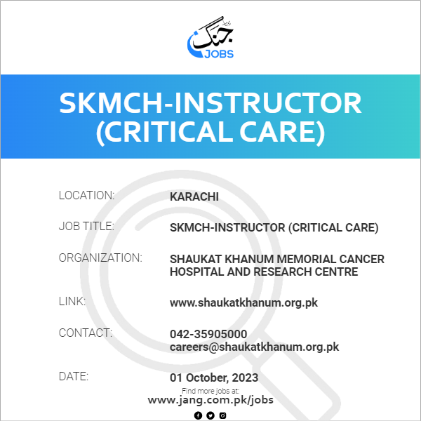 SKMCH-Instructor (Critical Care)