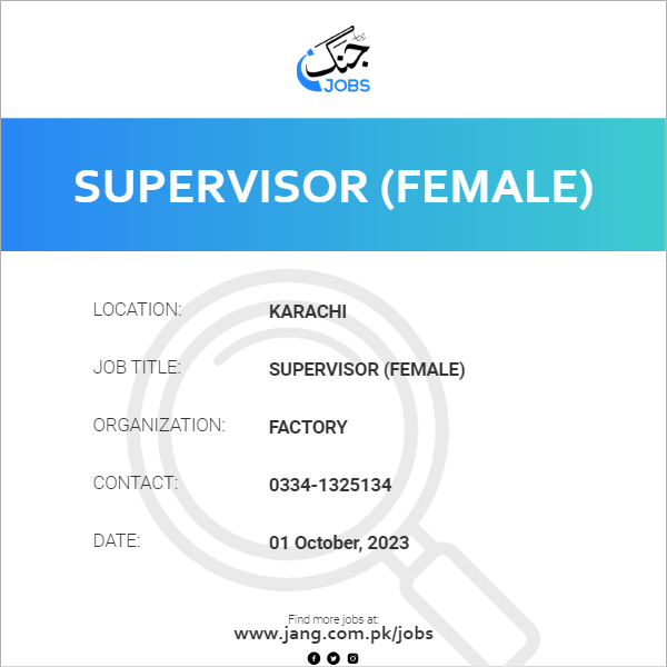 Supervisor (Female)