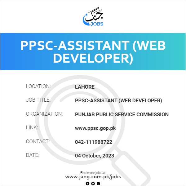 PPSC-Assistant (Web Developer)