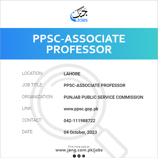 PPSC-Associate Professor