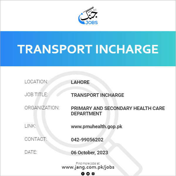 Transport Incharge
