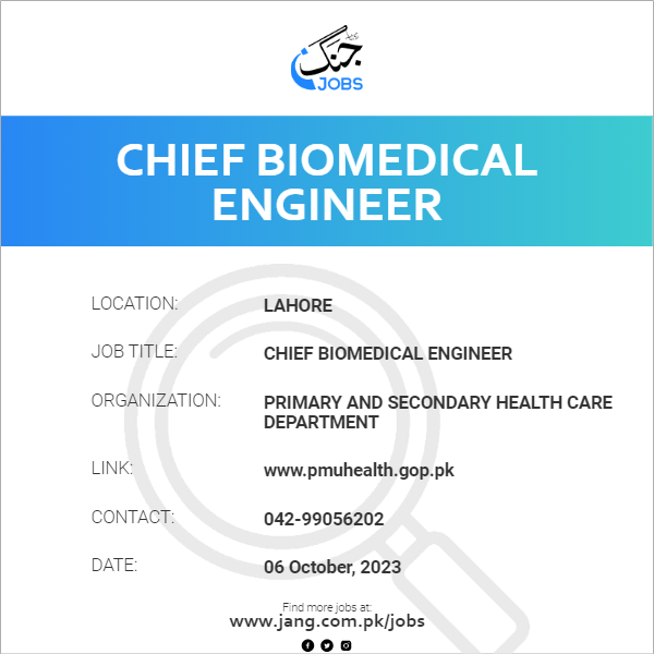 Chief Biomedical Engineer