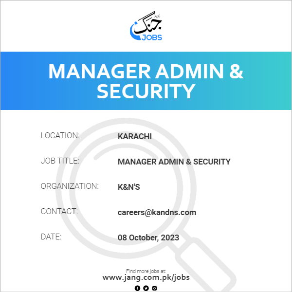Manager Admin & Security