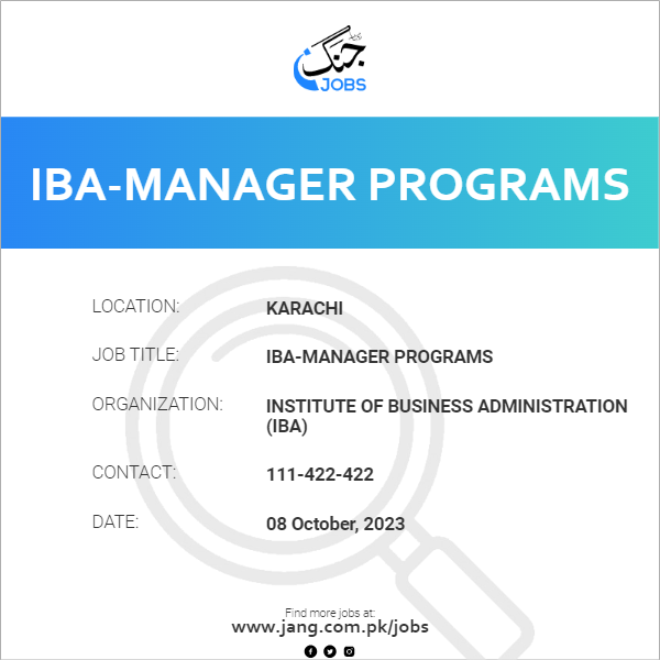 IBA-Manager Programs