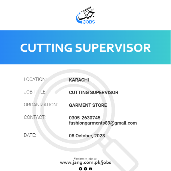 Cutting Supervisor