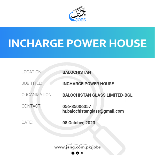 Incharge Power House