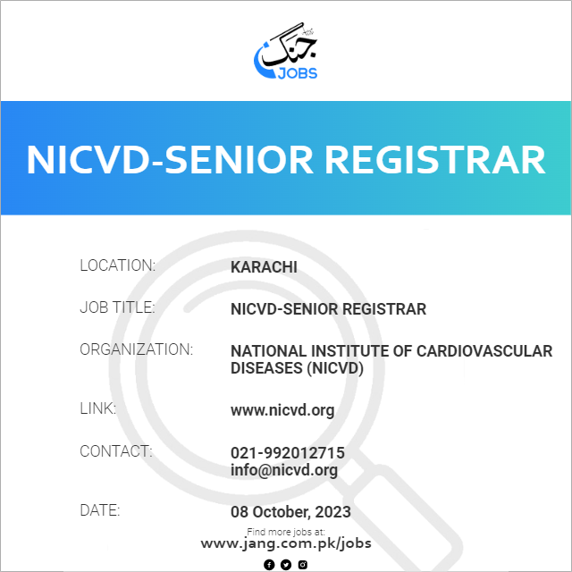 NICVD-Senior Registrar