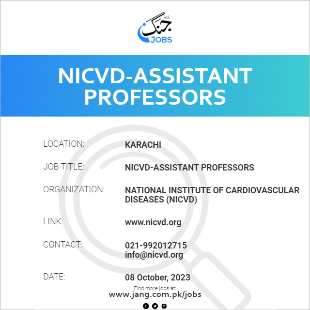 NICVD-Assistant Professors