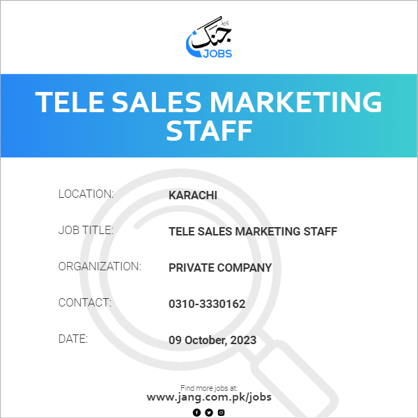 Tele Sales Marketing Staff