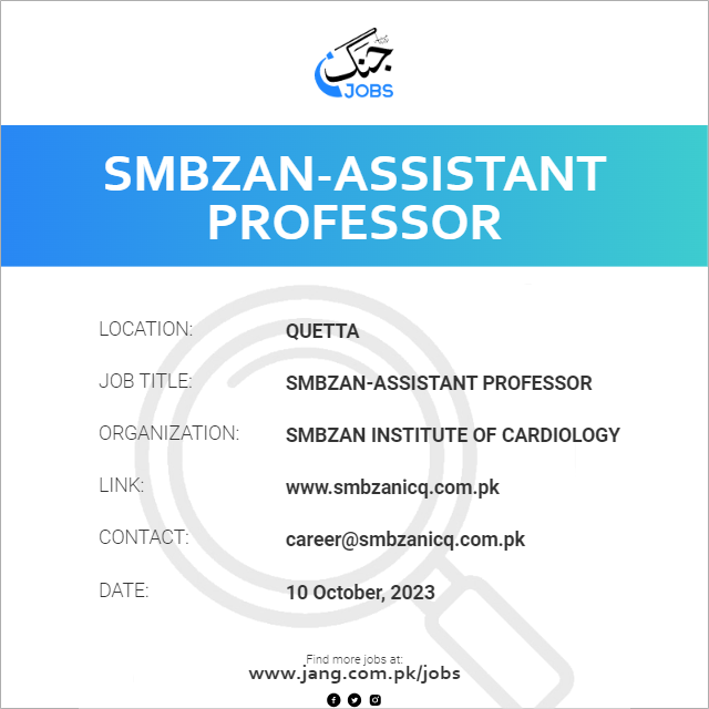 SMBZAN-Assistant Professor