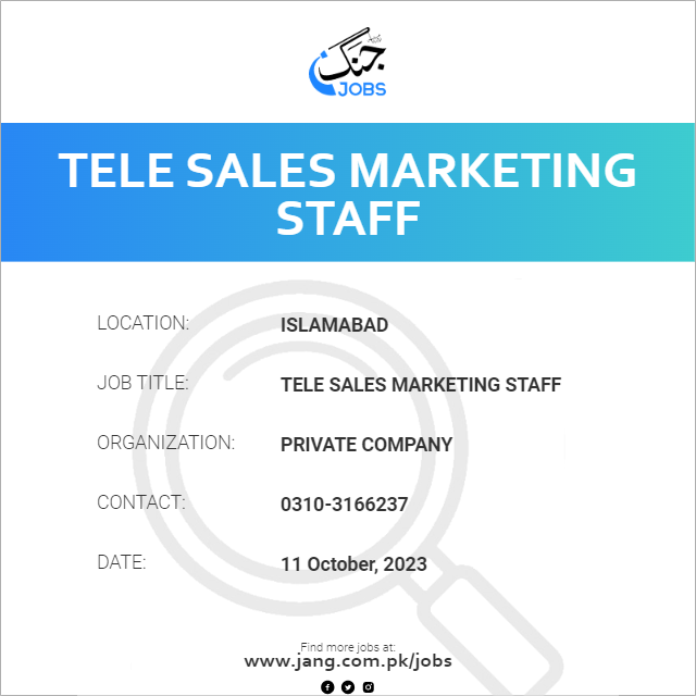 Tele Sales Marketing Staff