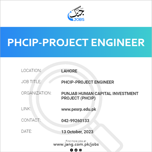 PHCIP-Project Engineer