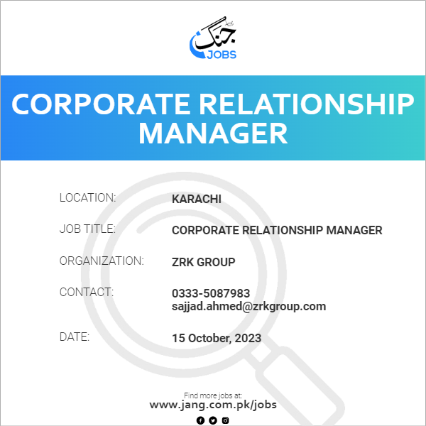 Corporate Relationship Manager