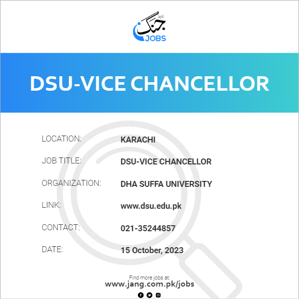 DSU-Vice Chancellor