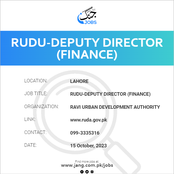 RUDU-Deputy Director (Finance)