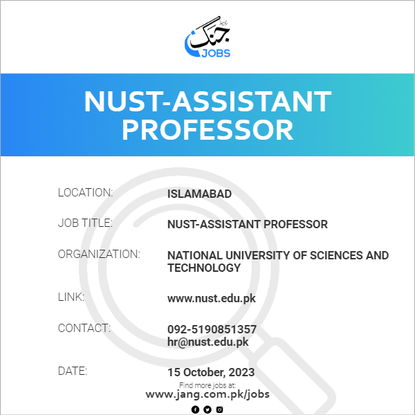 NUST-Assistant Professor