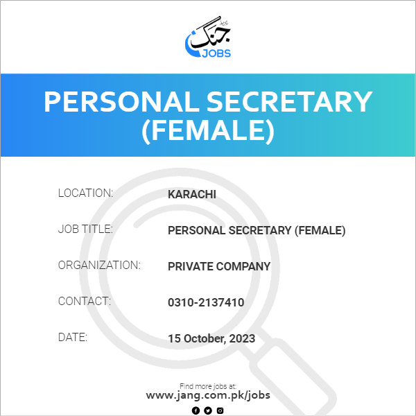 Personal Secretary (Female)