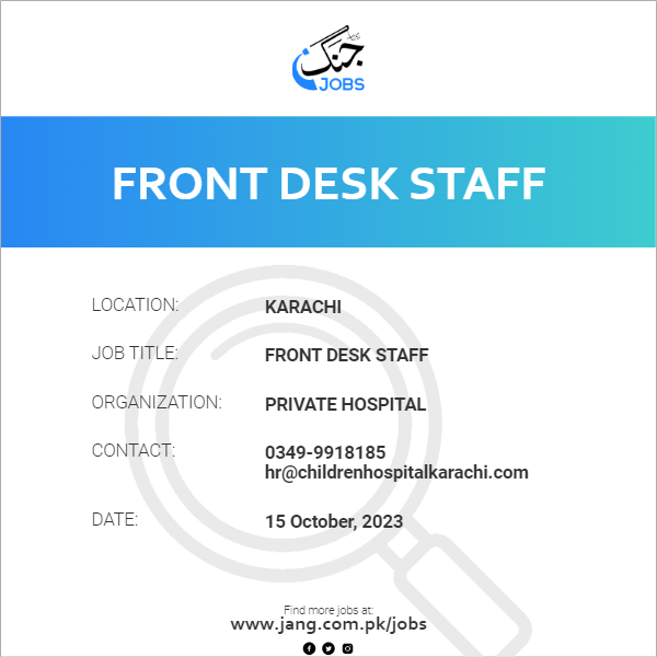 Front Desk Staff