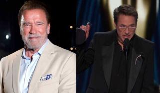 Arnold Schwarzenegger connects with Robert Downey Jr.’s Oscars speech