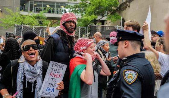 Pro-Palestinian protest erupts outside Met Gala: ‘no celebration without liberation’