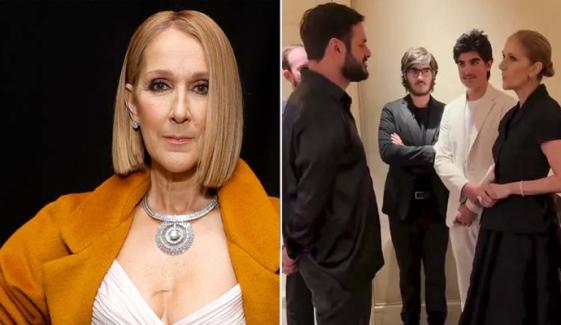 Céline Dion graces Hauser show with her twin sons