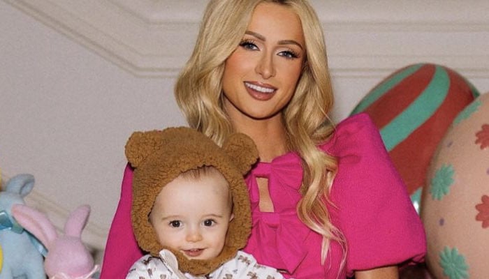 Paris Hilton's son Phoenix toddles around on set of her photoshoot: Watch