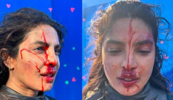 Priyanka Chopra flaunts ‘bloody’ makeup look from ‘The Bluff’ set