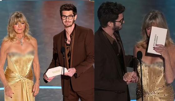 Andrew Garfield makes Goldie Hawn cry at 2025 Oscars 