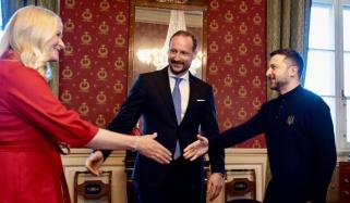 Prince Haakon, Princess Mette-Marit host President Zelenskyy at Royal Palace
