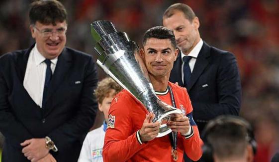 Cristiano Ronaldo reacts to Portugal win over Spain at Nations League