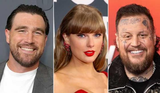Taylor Swift boyfriend Travis Kelce reacts to Jelly Roll’s remarks about her 
