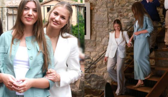 Princess Leonor lovingly holds sister Infanta Sofía’s hand during new outing