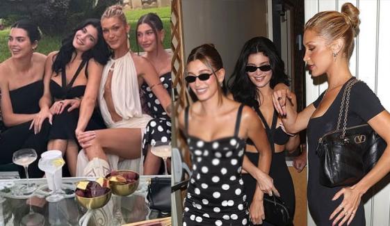 Hailey Bieber enjoys night out with Kylie Jenner, Bella Hadid in black outfits