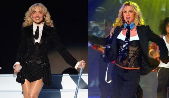 Sabrina Carpenter channels Britney Spears in iconic 2025 VMAs performance