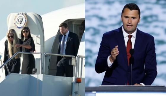 Usha Vance comforts Charlie Kirk's widow as influencer's casket arrives in Arizona 