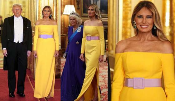 Melania Trump's bright yellow gown at UK State Banquet sparks debate: 'Easter egg'