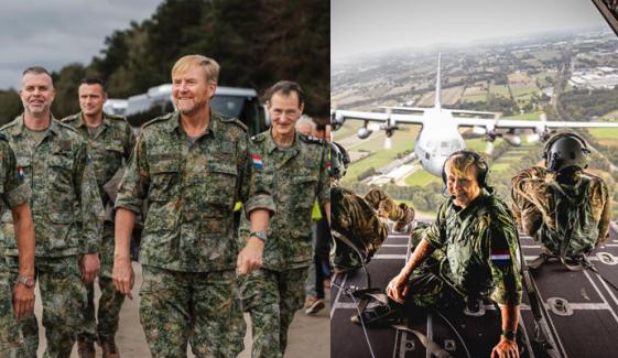 King Willem-Alexander joins paratroopers at Falcon Leap exercise
