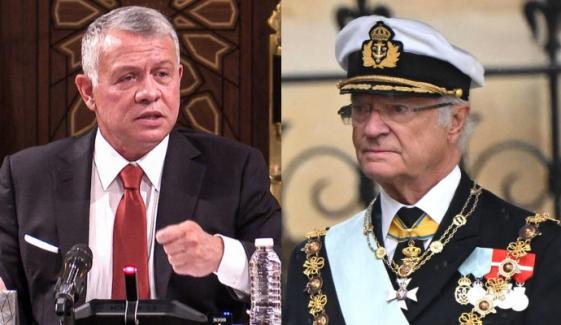 Jordan's King Abdullah II meets Swedish monarch Carl XVI Gustaf in Stockholm