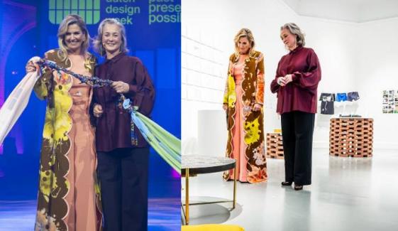 Queen Máxima dazzles in chic floral gown at Dutch Design Week launch