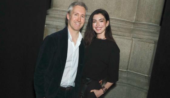 Anne Hathaway receives top honor at Golden Heart Awards with Adam Shulman  
