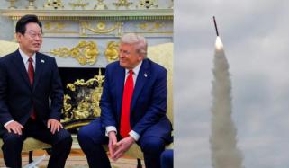 North Korea test-fires cruise missiles as Trump arrives in South Korea