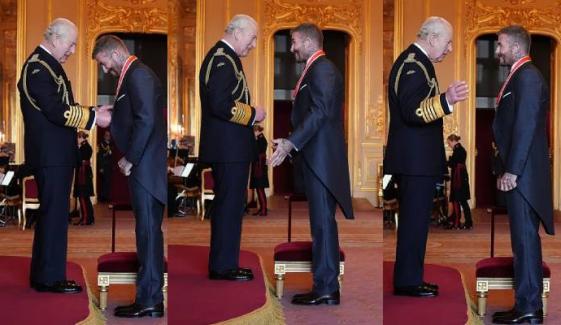 David Beckham awarded knighthood by King Charles at Windsor Castle