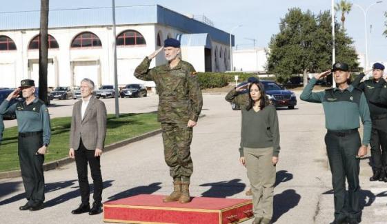 King Felipe commands attention in military uniform during solo outing