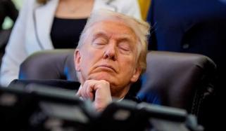 Trump caught with eyes closed at White House ceremony fuels online speculation