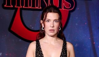 Millie Bobby Brown stuns in plunging sequin gown at 'Stranger Things' LA event