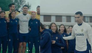 Cristiano Ronaldo meets Portugal U16 girls' team in heartwarming moment