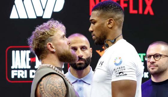 Jake Paul, Anthony Joshua share praise ahead of face-off Miami 