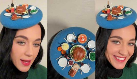 Katy Perry’s Thanksgiving hat leaves the internet drooling: ‘Bon Appetit’