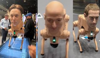 Elon Musk, Bezos and Zuckerberg robots dog shock visitors at Art Basel Miami