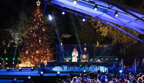 Melania Trump joins Trump to light National Christmas Tree in Washington